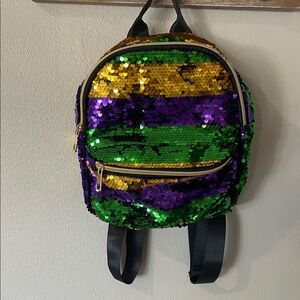 Mardi Gras  Backpack with Gold, Green, and Purple Stripes